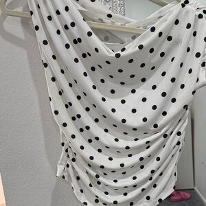 Pull&Bear White Top with Black Dots
